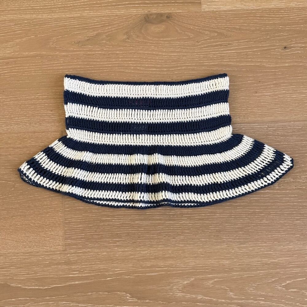 Edikted Crochet Mini Skirt Stripes Alycia Size XS Black White